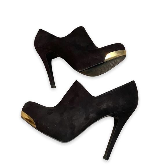 Aldo black platform booties 5” heel gold detail size 7.5 - Picture 2 of 10
